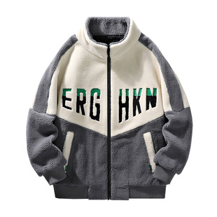 男孩13秋冬季颗粒绒外套12岁初中学生14羊羔毛绒夹克15大童装棉衣