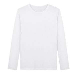 男士加绒长袖t恤纯色圆领上衣加厚纯白打底衫大码宽松内搭秋衣男