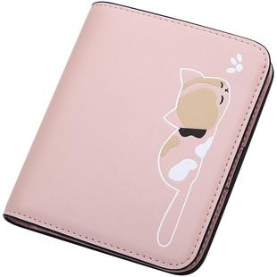 稻草人钱包女韩版学生小清新可爱零钱包小众简约钱夹小巧真皮卡包