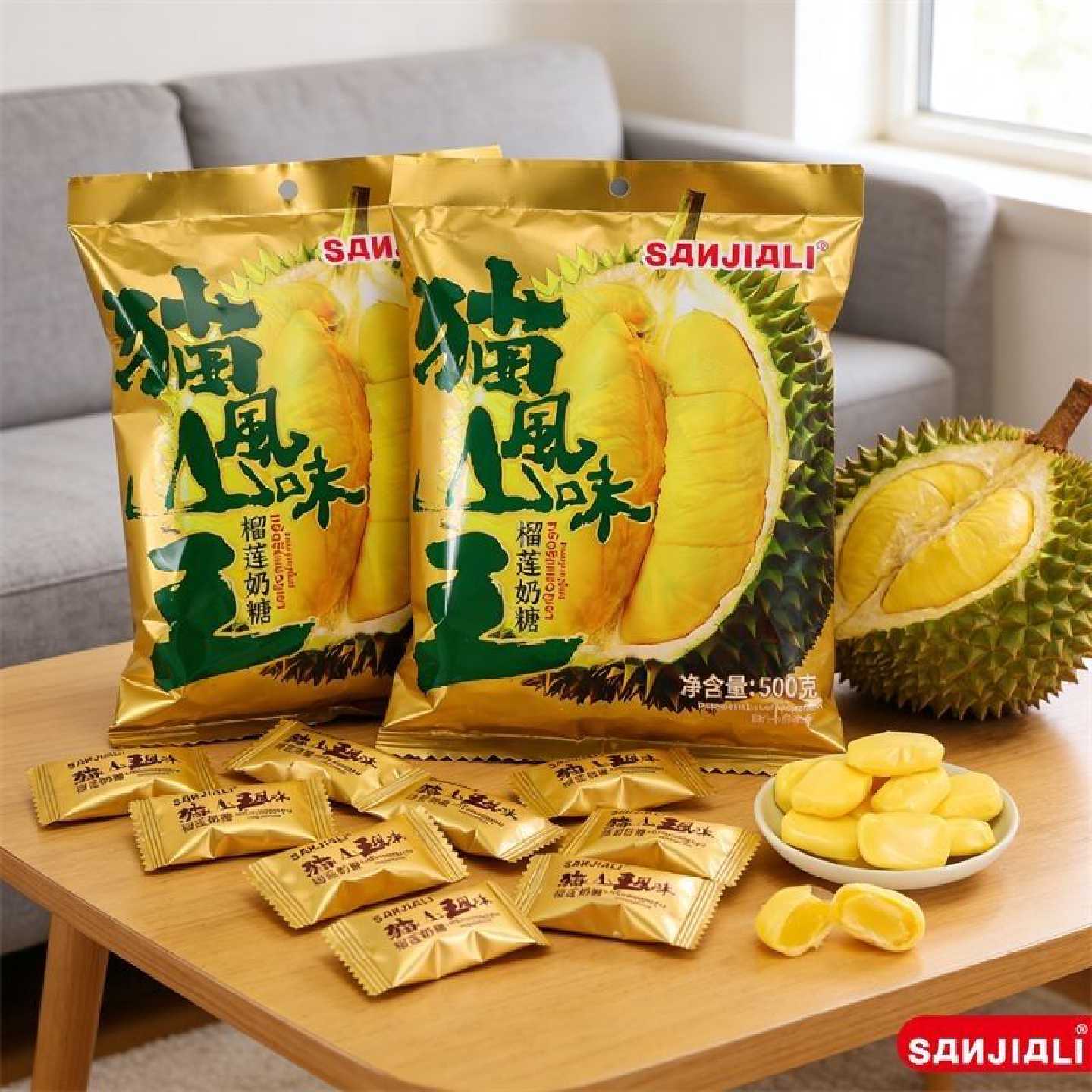 三佳丽猫山王风味榴莲奶糖