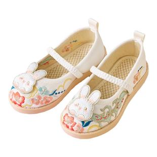 女童汉服秋季绣花鞋儿童古风汉服鞋宝宝春秋老北京布鞋防滑软底鞋