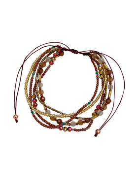 波西米亚多层叠戴串珠手链女新中式复古民族风手串美拉德精致手饰