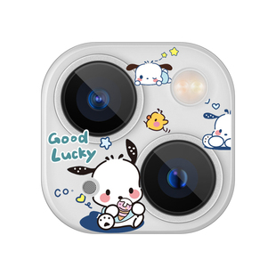 适用16promax苹果15镜头膜透明iPhone14pro手机镜头贴13pro卡通全覆盖钢化膜13mini摄像头贴膜16plus防爆高清