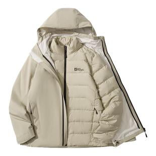 JackWolfskin狼爪25秋冬新款HUNBERG防水鹅绒三合一冲锋衣A65360