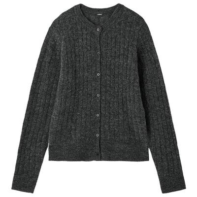 Mila Owen25秋冬新品优雅百搭羊毛混纺绞花针织开衫09WND255110