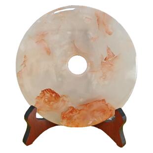 天然阿富汗玉石和氏璧摆件平安扣玄关家居装饰摆设工艺品玉璧礼品