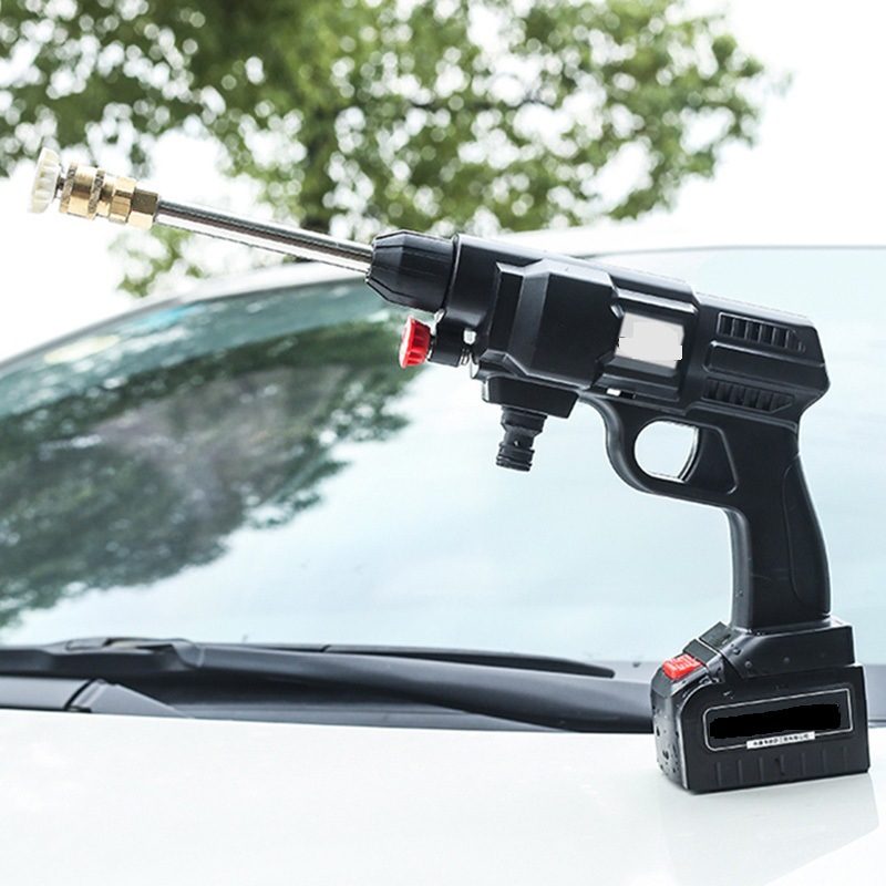 24V 无线洗车锂电池水枪 洗车高压水泵车用便携电动家用洗车机器