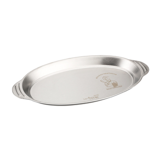 加厚平底鱼盘304不锈钢家用蒸鱼盘商用创意小吃盘肠粉盘蛋形长盘