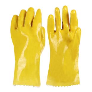 称星浸塑手套加厚棉毛耐磨橡胶防滑防油腐耐酸碱劳保胶工作皮手套