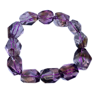 天然巴西紫黄晶随形手链单圈紫黄共生水晶手串饰品一物一图礼物女