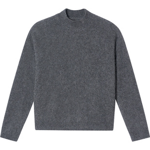 LK BENNETT纯色高级灰色圆领毛衣2025年新款牦牛绒套头针织衫