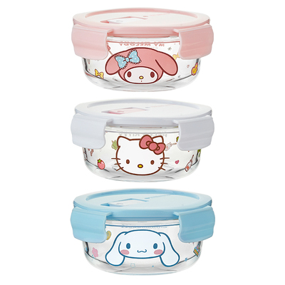 marsica三丽鸥圆形饭盒玻璃餐盒