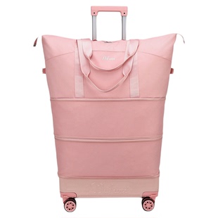 便携拉杆式行李包短期出差旅行包女学生住校收纳袋带滑轮子可折叠