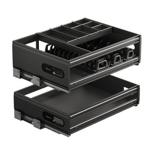 碗碟拉篮厨房改造橱柜内置碗篮抽屉式双层加深铝合金碗柜碗架收纳