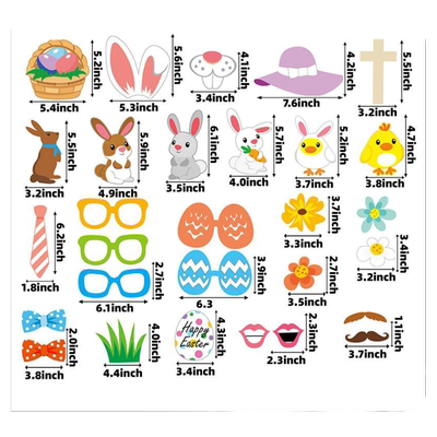 跨境Happy Easter复活节兔子彩蛋眼镜帽子拍照道具29件套派对装饰