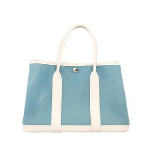 中古9新爱马仕GARDEN PARTYCHEVRON帆布30手提包二手奢侈品包包