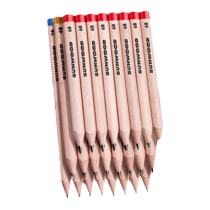 三木儿童铅笔幼儿园粗杆三角杆练字笔初学者加粗4b6B一年级幼儿专用小学生美术启蒙素描2b公文式宝宝文具用品