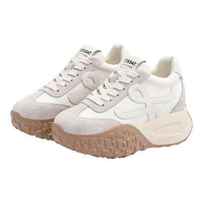 星期六9.5CM隐形内增高德训鞋女小个子厚底老爹女鞋增高阿甘鞋子