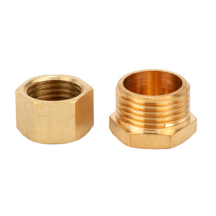 全铜加厚内外六角堵头外牙1分2分水管外丝铁堵头气动闷头喉塞管帽