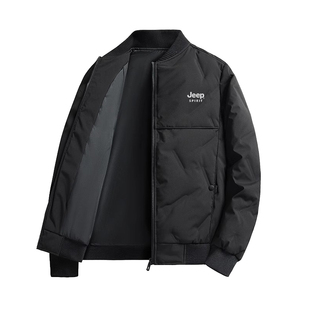 JEEP SPIRIT鸭绒羽绒服男士冬季加厚棒球服夹克短款棉袄棉服外套