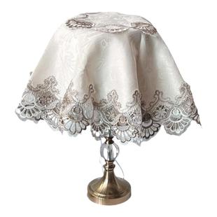 家用台灯罩防尘小盖巾卧室遮台灯布圆形床头灯盖帘客厅落地灯灯罩