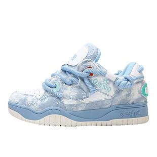 奇安达牛仔布帆布鞋女新款秋季透气情侣小众原创学生休闲厚底板鞋