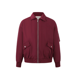 CH丨草体刺绣白鸭绒工装羽绒服男冬季新复古外套宽松翻领飞行夹克