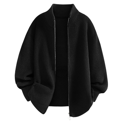 小尼力复古拉链针织衫毛衣