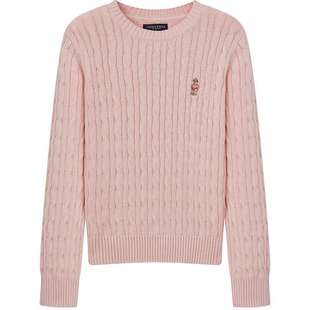 TeenieWeenie小熊女装毛针织衫26春季新款优雅大方气质绞花套头衫