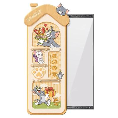 猫和老鼠奶油风隐藏式全身镜子画