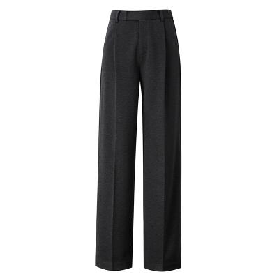 醋酸毛呢西装裤高腰阔腿裤