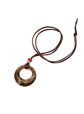 长款美拉德圆环时尚项链吊坠