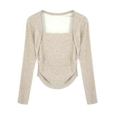 方领德绒打底衫秋冬内搭洋气加绒