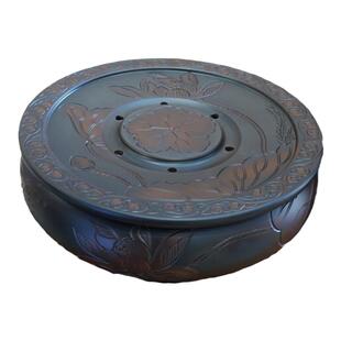 云南建水紫陶壶承中式复古茶盘可漏水壶垫精品壶承手工复古壶承