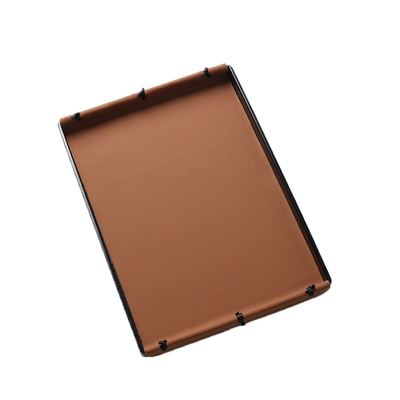 【禾风】轻奢手工结长方形皮革茶盘香薰托盘民宿家用收纳咖啡托盘