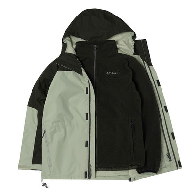 【自营】哥伦比亚男装舒适简约运动外套摇粒绒三合一户外冲锋上衣