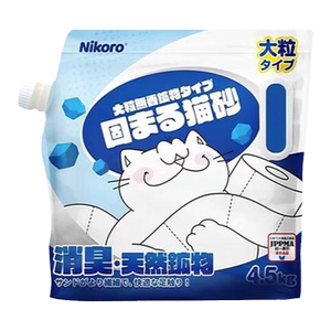 妮可露Nikoro小蓝块钠基矿砂低尘除臭吸水结团混合猫砂4.5kg*3袋