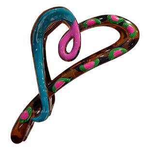 设计感撞色抓夹女2025新款高级感鲨鱼夹大号发量大后脑勺发夹头饰