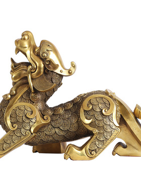 已祝福全铜貔貅公母招财聚财摆件