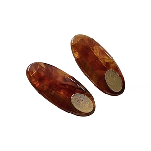 韩国东大门鸭嘴夹fever同款小发夹碎发刘海夹一对边夹琥珀色23050