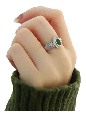 S925银和田玉钱币旦可调节小众