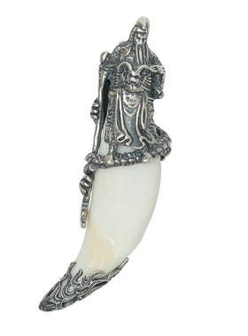 狼牙吊坠999男纯银狗牙齿牙套