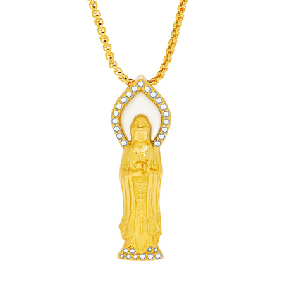 MITHAOL古法白贝观音项链女 轻奢小众高级感立体新中式颈链银镀金