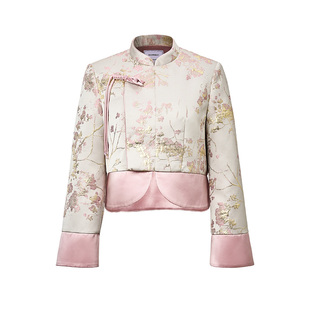 MAXRIENY贵雅新中式外套款盘扣提花上衣女拜年服