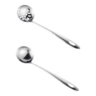 加厚不锈钢汤勺漏勺大小号盛汤盛粥长柄勺子家用厨房火锅漏勺过滤