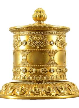 藏老喵铜制指捻转轮桌面装饰摆件