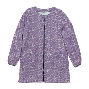 竹节棉长袖圆领罩衣女款工作服家用耐磨耐脏厨房围裙大褂护衣透气