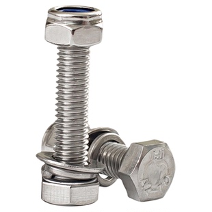 M3M4M5M6M8mm 防松螺丝304不锈钢外六角组合防松螺母套装锁紧螺丝