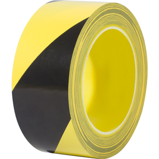 PVC警示胶带黑黄斑马线警戒地标贴地面标识划线定位地板消防胶带