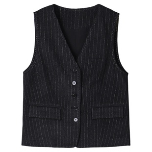 【福利清仓】【不退不换】大洪洪老钱马甲羊毛混纺西装马甲女马夹